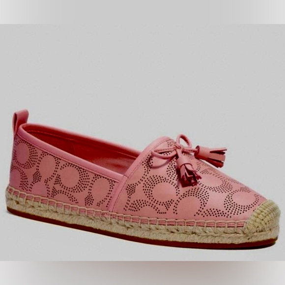 Coach Shoes - NWT $260 Sz 7 Coach Pink Espadrille Flats